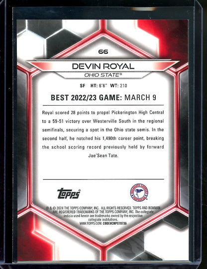2023 Bowman University Best Devin Royal Red Lava /5 Ohio State - Trading Card Market