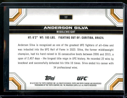 2024 Topps Chrome Anderson Silva Blue Wave /75 UFC - Trading Card Market