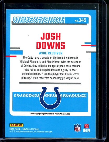 2023 Panini Donruss Josh Downs Rookie Auto Black /10 Colts - Trading Card Market