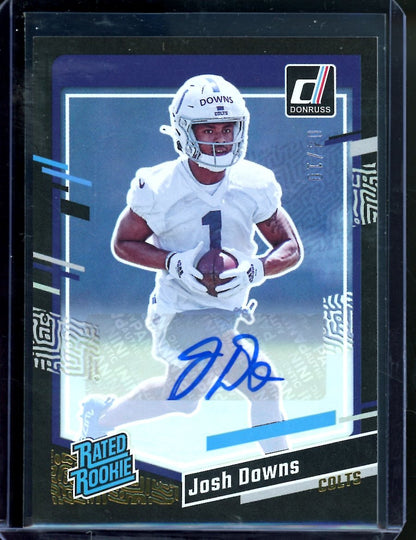 2023 Panini Donruss Josh Downs Rookie Auto Black /10 Colts - Trading Card Market