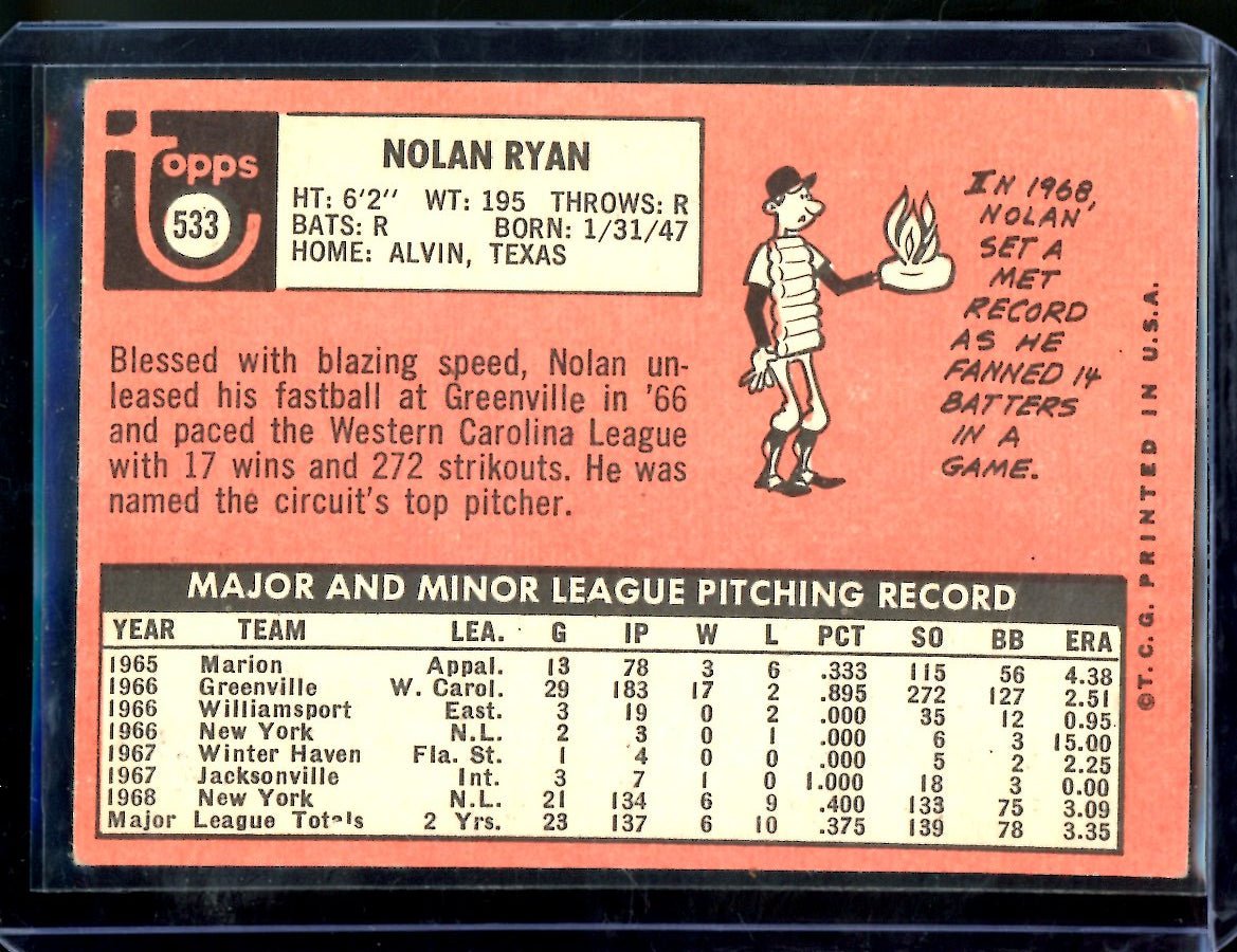 1969 Topps Nolan Ryan 533 Mets 2 - Trading Card Market