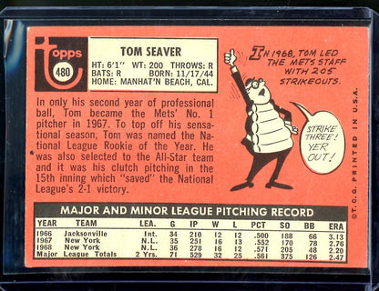 1969 Topps Tom Seaver 480 Mets 3 - Trading Card Market