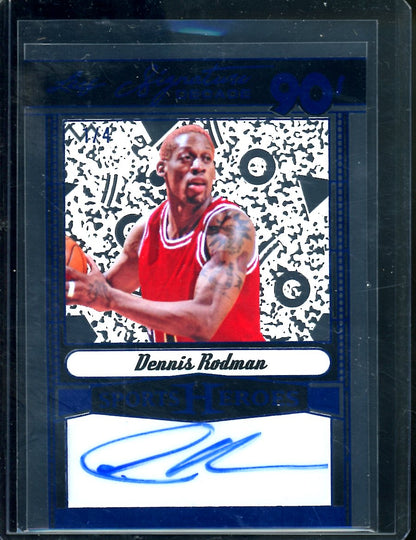 2024 Leaf SportsHeroes Dennis Rodman Auto /4 Bulls