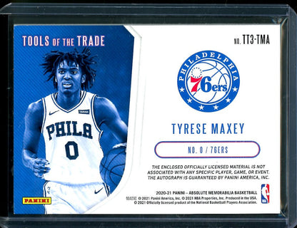 2020/21 Panini Absolute Tyrese Maxey Rookie Auto RPA /199 76ers - Trading Card Market