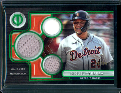 2024 Topps Tribute Miguel Cabrera Triple Patch Green /99 Tigers