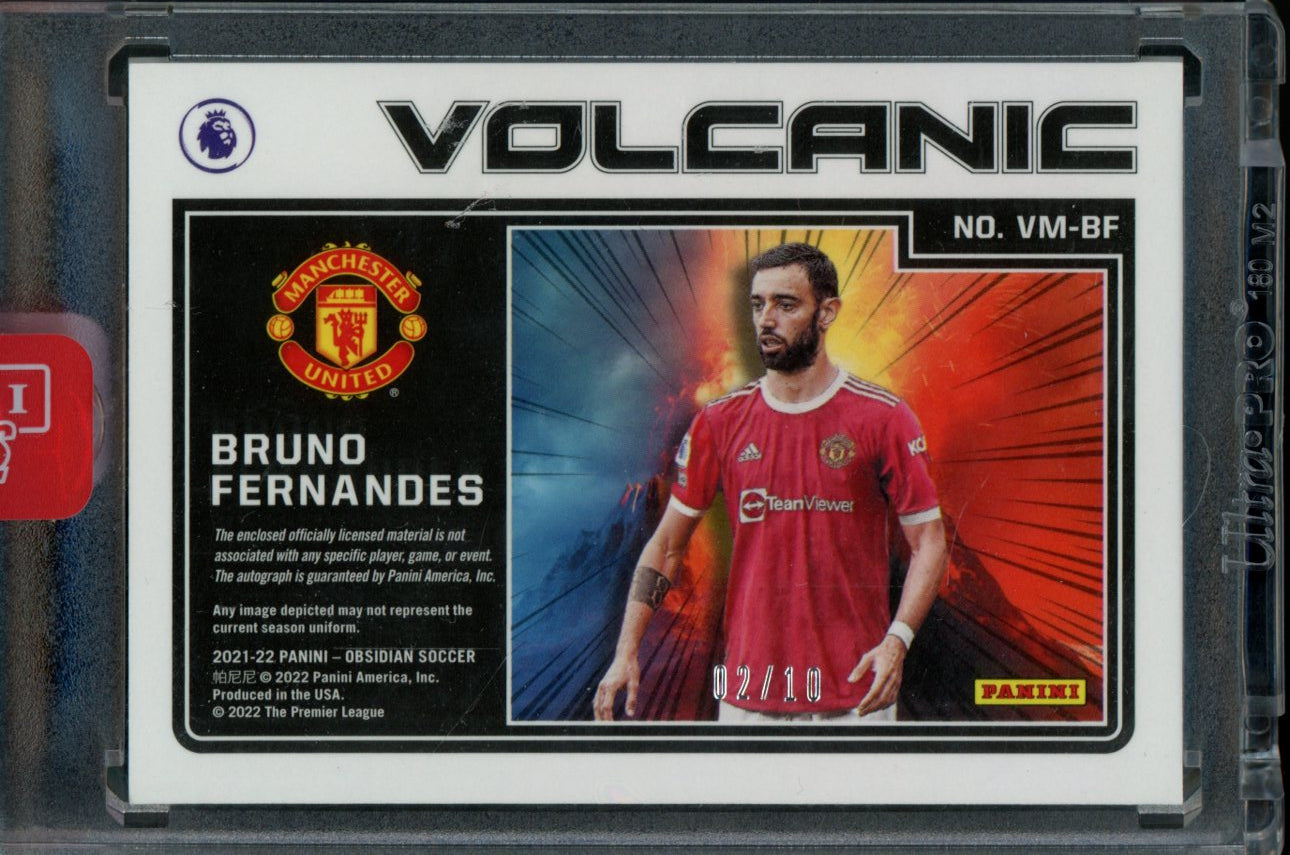 2021/22 Panini Obsidian Bruno Fernandez Volcanic Patch Auto Gold /10  Manchester United