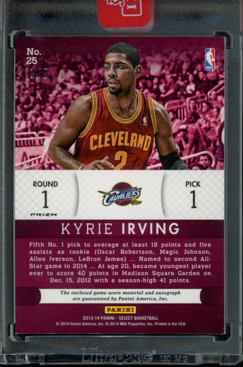 2013/14 Panini Select Kyrie Irving Top Selections Patch Auto Green 