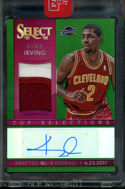 2013/14 Panini Select Kyrie Irving Top Selections Patch Auto Green 