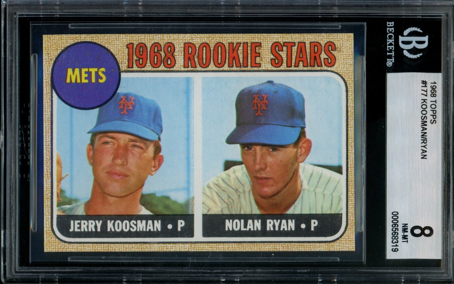1968 Topps Nolan Ryan/Jerry Koosman Rookie Stars #177 BGS 8 Mets