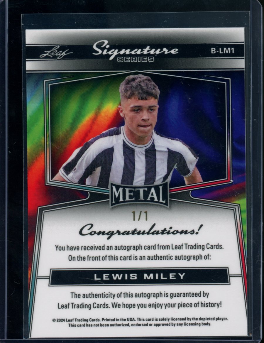 2024 Leaf Metal Lewis Miley Gold Shimmer Auto 1/1 – Trading