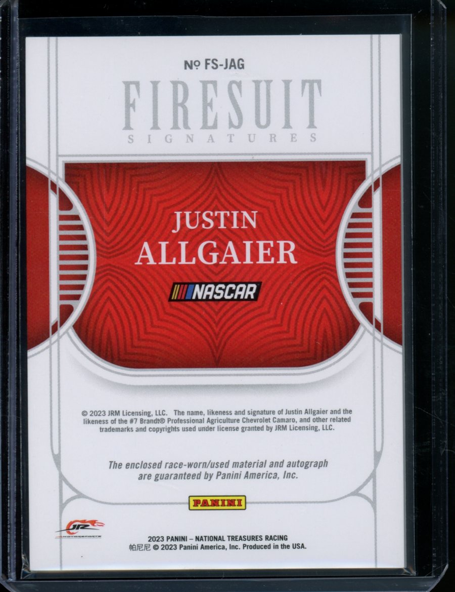 42/95 Justin Allgaier Auto Redline Signature buy NASCAR Card