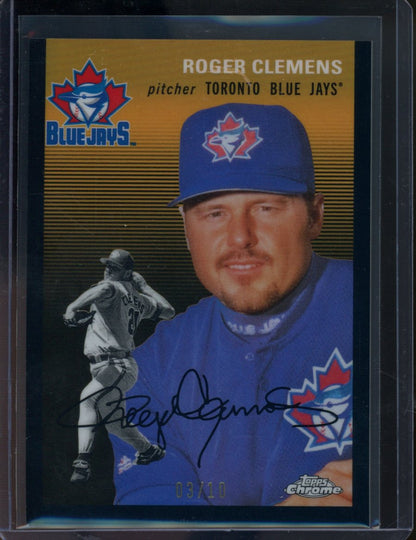 2023 Topps Chrome Platinum Anniversary Roger Clemens Black /10 Blue Jays