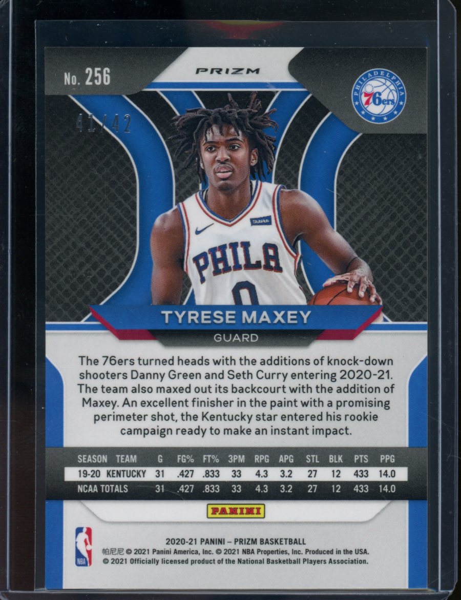 TYRESE MAXEY 20-21 Panini Prizm Draft SILVER #54 BGS 9.5 & 20 Mosaic PSA9 good Lot