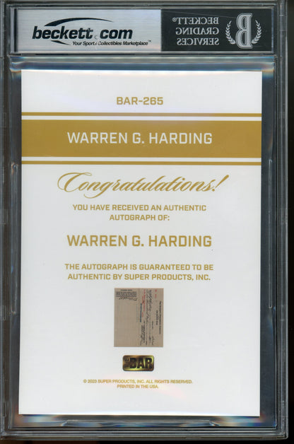 2023 The Bar Cut Autograph Edition Warren G. Harding 5x7 Cut Auto 1/1 BGS 9 - Trading Card Market