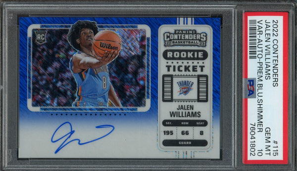 2022 Panini Contenders Optic Jalen Williams Rookie Auto Variation Blue –  Trading Card Market