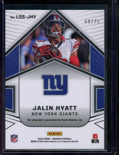 2023 Panini Obsidian Jalin Hyatt Rookie Lightning Strike Auto /75 Giants