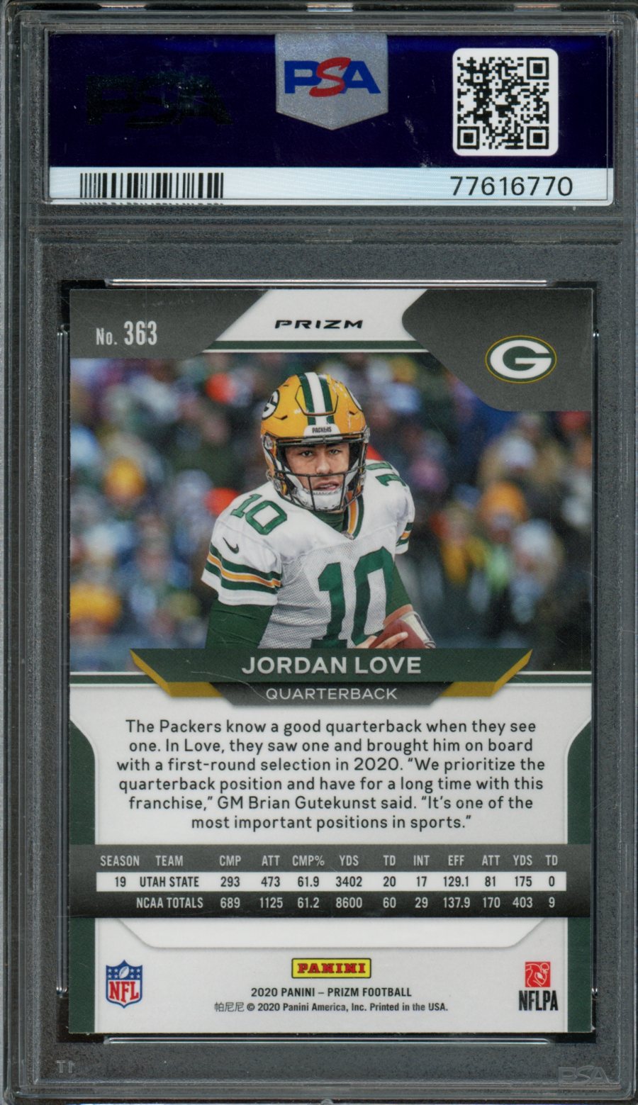 2020 Panini Prizm Jordan Love Rookie Red Ice PSA 9 Packers – Trading Card  Market