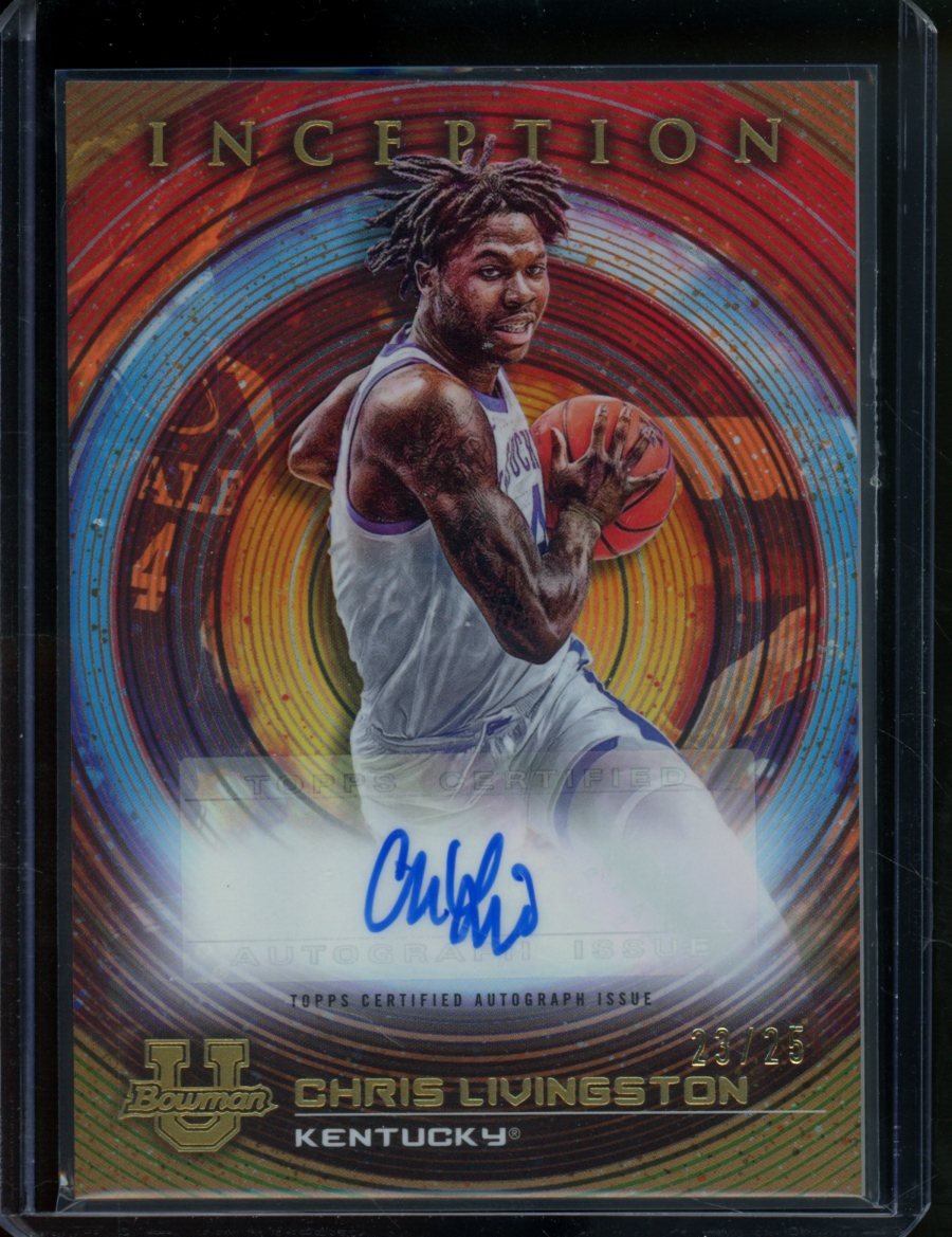 2022 Bowman University Inception Chris Livingston Auto Orange /25 Wildcats - Trading Card Market