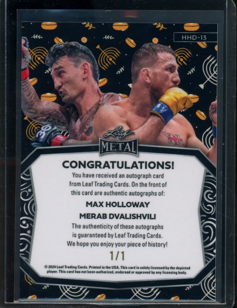 2024 Leaf Metal Holiday Max Holloway/Merab Dvalishvili Dual Auto 1/1 - Trading Card Market