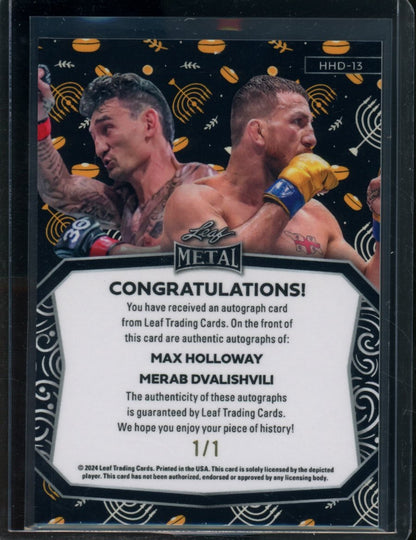 2024 Leaf Metal Holiday Max Holloway/Merab Dvalishvili Dual Auto 1/1 - Trading Card Market