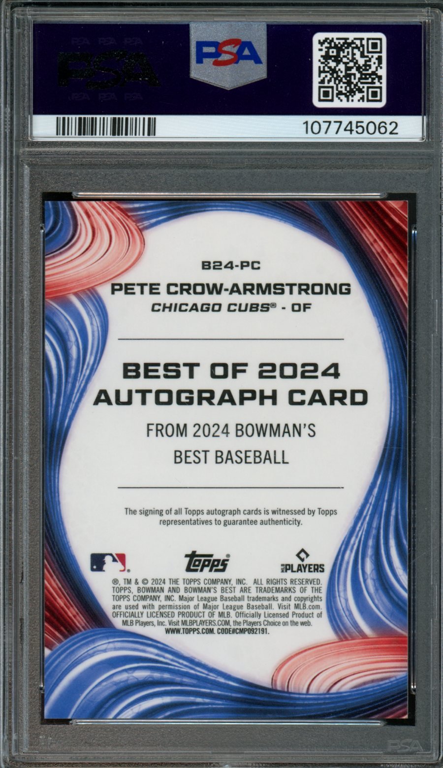 2024 Bowman Best Pete Crow - Armstrong Best Of 2024 Rookie Auto Gold Mini Diamond /50 PSA 10 Cubs - Trading Card Market