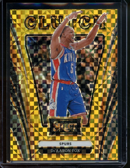 2024 Panini Select De'Aaron Fox Clutch Gold Checkerboard /10 Spurs - Trading Card Market