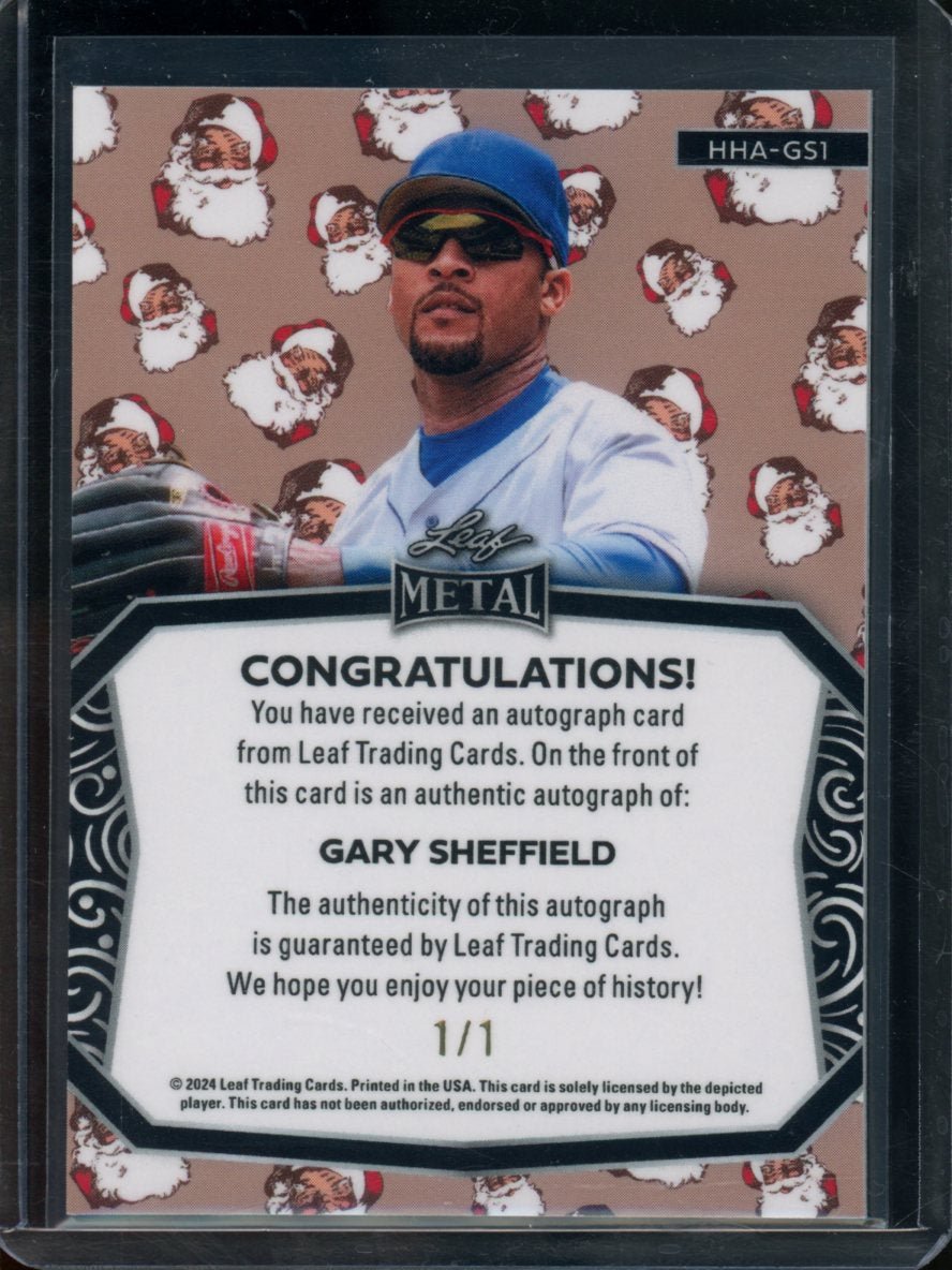 2024 Leaf Metal Holiday Gary Sheffield Auto Santa Claus Gold Super Prismatic 1/1 Dodgers - Trading Card Market