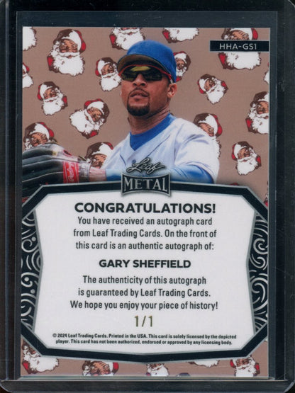 2024 Leaf Metal Holiday Gary Sheffield Auto Santa Claus Gold Super Prismatic 1/1 Dodgers - Trading Card Market