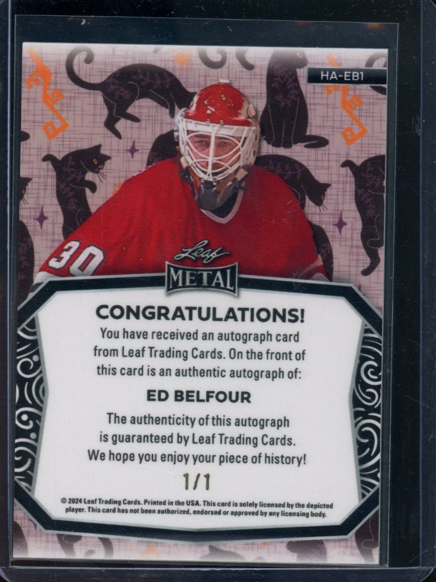2024 Leaf Metal Halloween Ed Belfour Auto Black Cat 1/1 Blackhawks - Trading Card Market