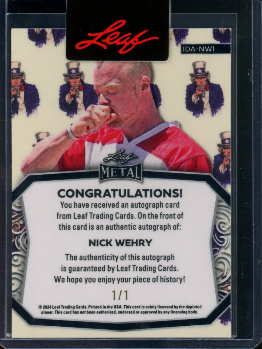 2024 Leaf Independence Day Nick Wehry Auto Uncle Sam 1/1 - Trading Card Market