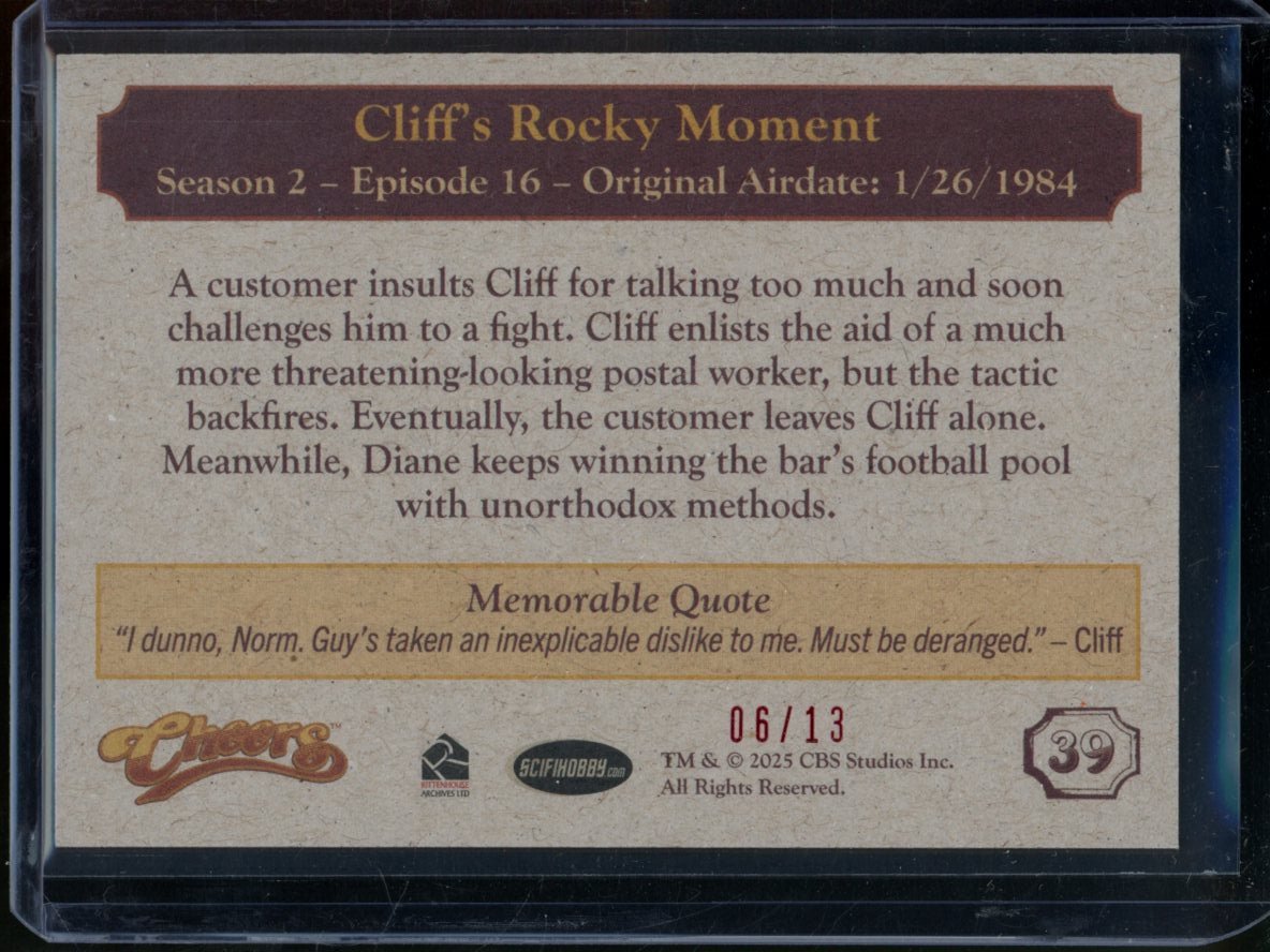 2025 Rittenhouse Cheers Cliff Clavin Cliff's Rocky Moment Red /13 - Trading Card Market