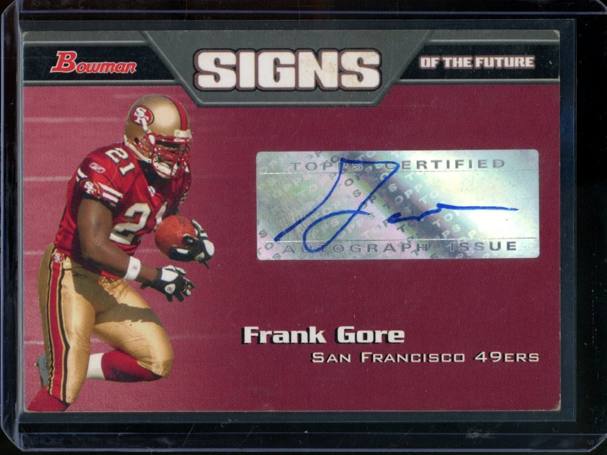 2005 Bowman Frank Gore Sings Of The Future Auto Red 49ers - Trading Card Market