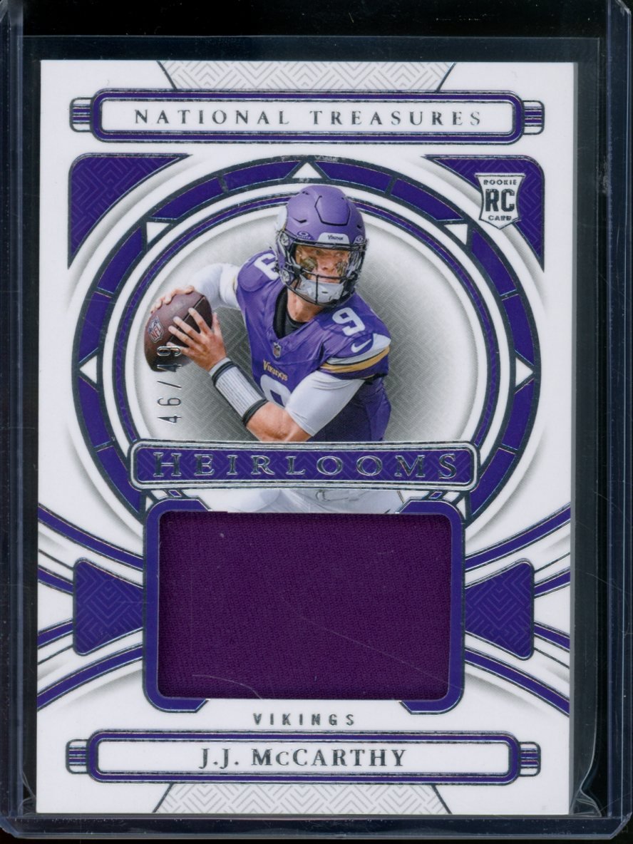 2024 Panini National Treasures J.J. McCarthy Heirlooms Rookie Patch /49 Vikings - Trading Card Market