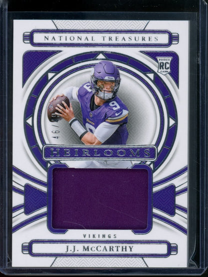 2024 Panini National Treasures J.J. McCarthy Heirlooms Rookie Patch /49 Vikings - Trading Card Market