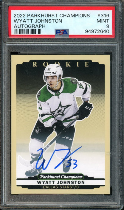 2022 Upper Deck Parkhurst Champions Wyatt Johnston Rookie Auto PSA 9 Stars - Trading Card Market