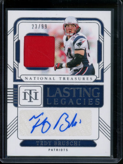 2024 Panini National Treasures Tedy Brusci Lasting Legacies Patch Auto /99 Patriots - Trading Card Market