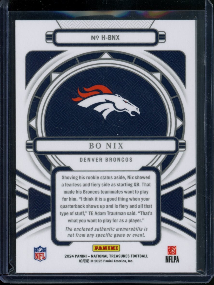 2024 Panini National Treasures Bo Nix Heirlooms Rookie Patch /10 Broncos - Trading Card Market
