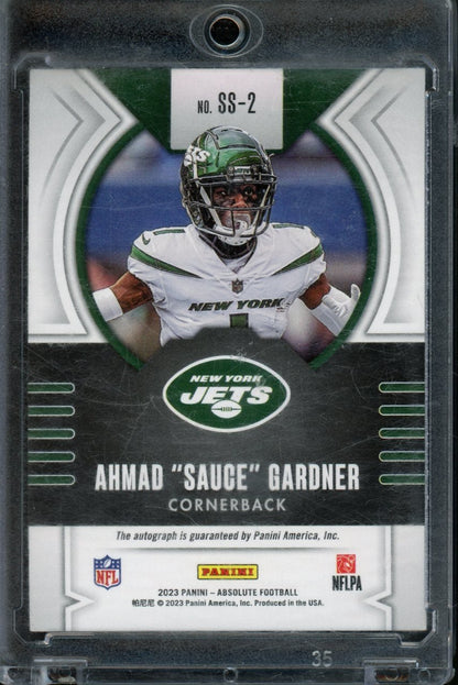 2024 Panini Absolute Ahmad "Sauce" Gardner Signature Standouts Auto Blue /35 Jets - Trading Card Market