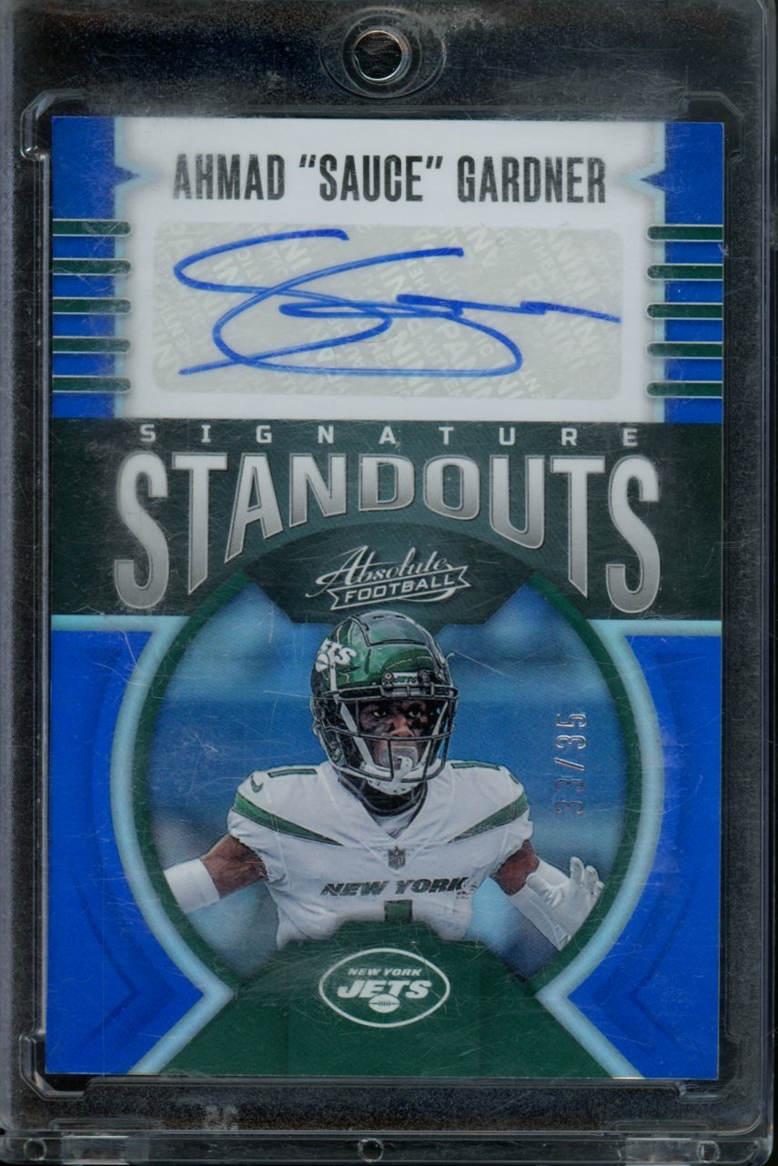 2024 Panini Absolute Ahmad "Sauce" Gardner Signature Standouts Auto Blue /35 Jets - Trading Card Market