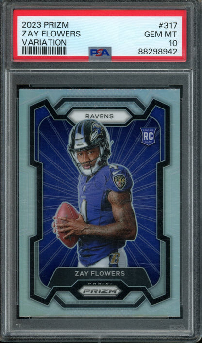 2023 Panini Prizm Zay Flowers Rookie Variation PSA 10 Ravens - Trading Card Market