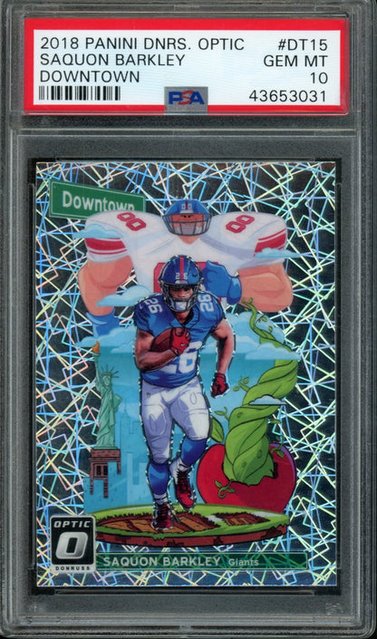 2018 Panini Donruss Optic Saquon Barkley Downtown Rookie SSP PSA 10 Giants - Trading Card Market