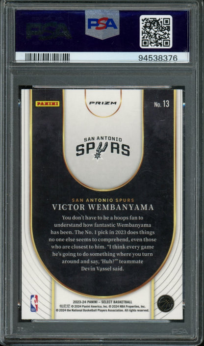 2023 Panini Select Victor Wembanyama Neon Icon Rookie Silver PSA 9 Spurs - Trading Card Market
