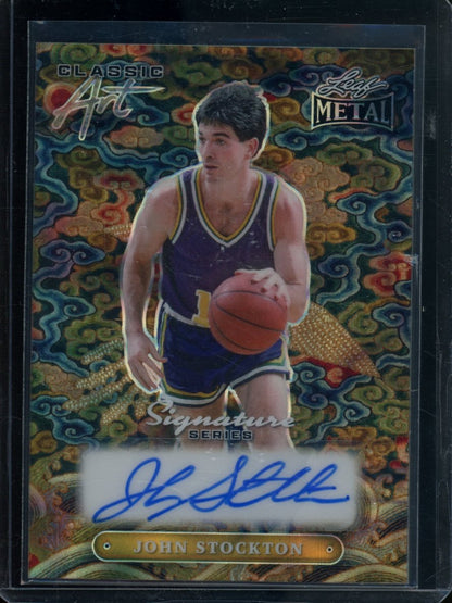 2024 Leaf Signature Series John Stockton Classic Art Auto Lava 1/1 Jazz - Trading Card Market