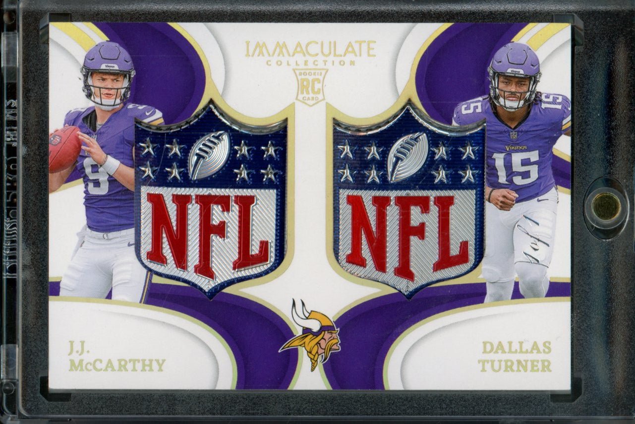 2024 Panini Immaculate J.J. McCarthy/Dallas Turner Dual Rookie NFL Shield 1/1 Vikings - Trading Card Market