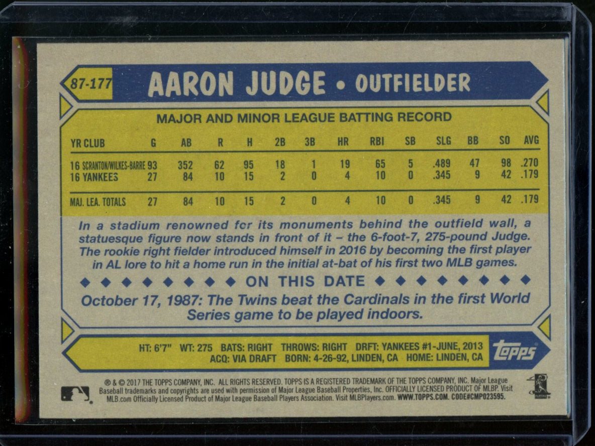 2017 Topps Update Aaron Judge 30th Anniversary Rookie Yankees - Trading Card Market