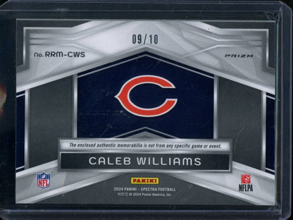 2024 Panini Spectra Caleb Williams Rising Rookie Dual Patch Orange Neon /10 Bears - Trading Card Market
