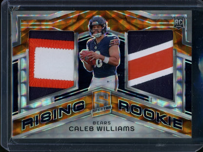 2024 Panini Spectra Caleb Williams Rising Rookie Dual Patch Orange Neon /10 Bears - Trading Card Market