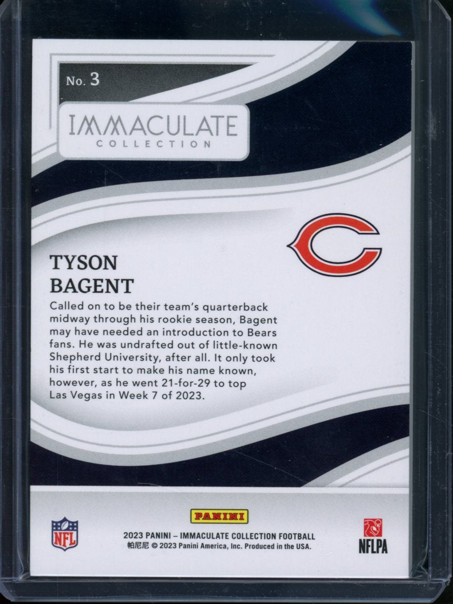 2023 Panini Immaculate Tyson Bagent Rookie Green /23 Bears - Trading Card Market