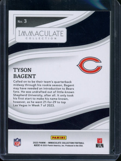 2023 Panini Immaculate Tyson Bagent Rookie Green /23 Bears - Trading Card Market