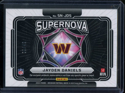 2024 Panini Obsidian Jayden Daniels Supernova Rookie Patch Purple /49 Commanders - Trading Card Market